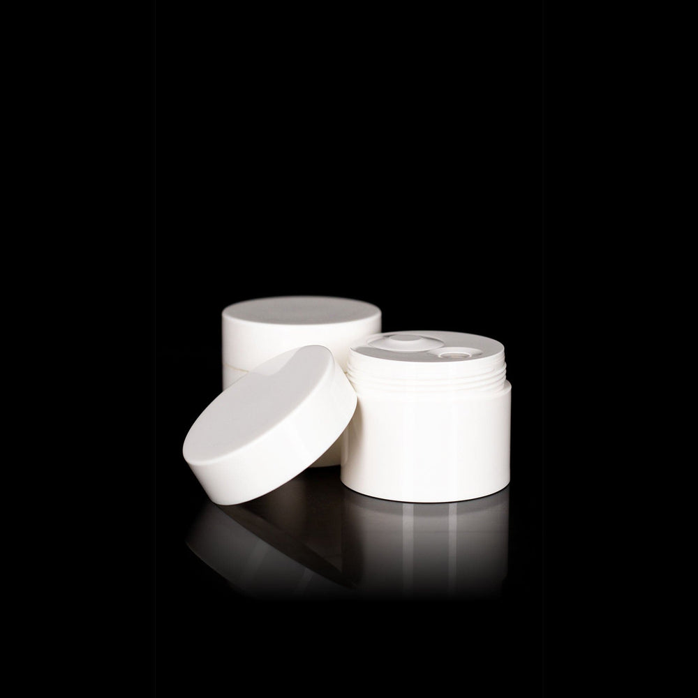 Pure 50 ML PP Airless Jar with White Cap - Cosmetic Packaging Now