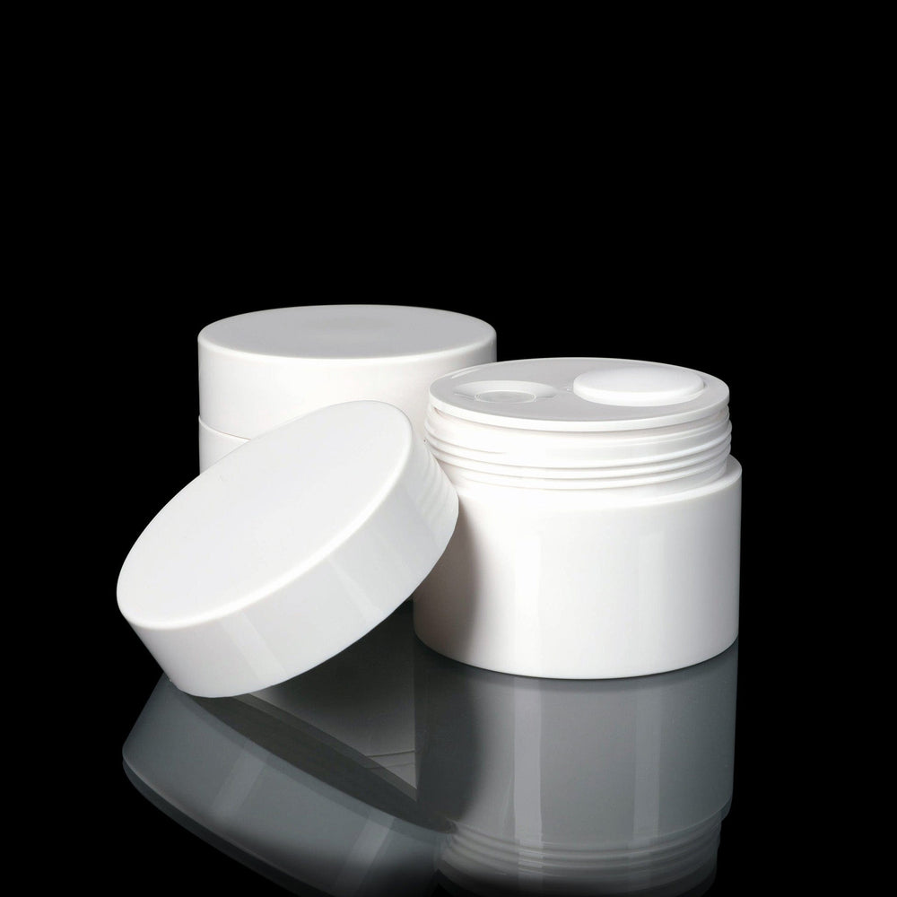 Pure 50 ML PP White Airless Jar with White Cap