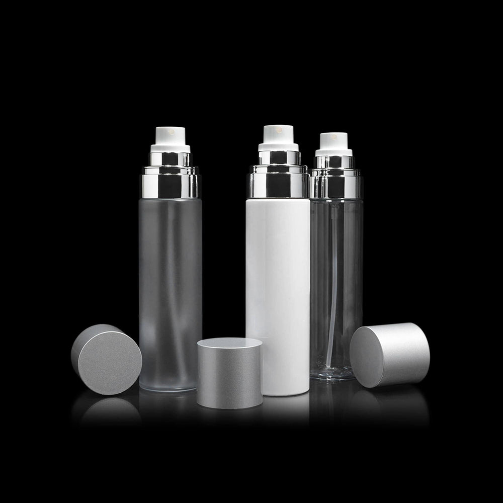 Cloud 100 ML Fine Mist Spray Bottle Clear with Matte Silver Cap - Cosmetic Packaging Now