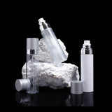 Cloud 100 ML Fine Mist Spray Bottle Clear with Matte Silver Cap - Cosmetic Packaging Now