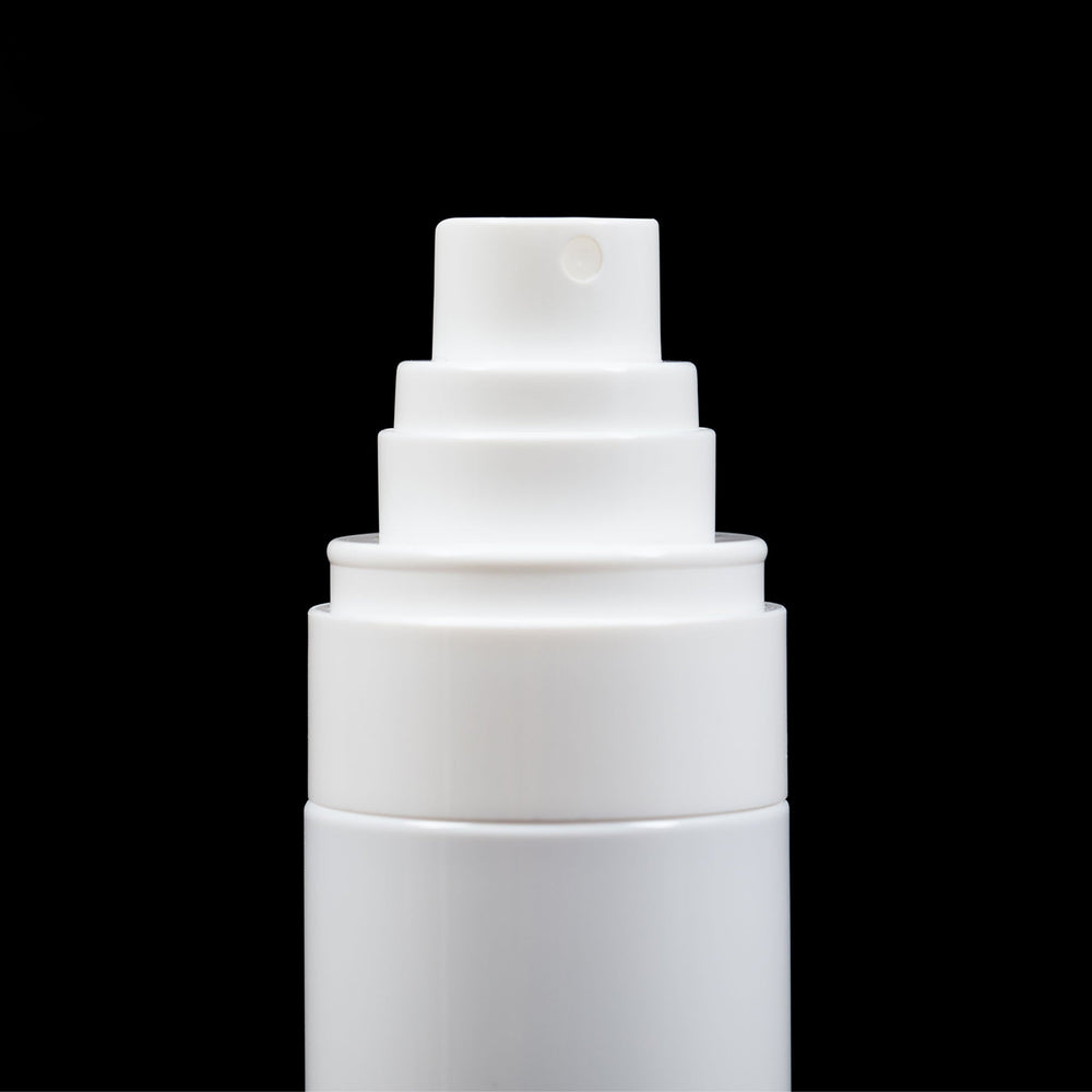 Cloud 100 ML Fine Mist Spray Bottle White with Frosted Clear Cap - Cosmetic Packaging Now