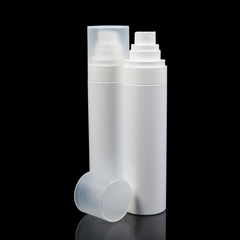 Cloud 100 ML Fine Mist Spray Bottle White with Frosted Clear Cap - Cosmetic Packaging Now