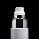 Cloud 100 ML Fine Mist Spray Bottle White with Matte Silver Cap - Cosmetic Packaging Now