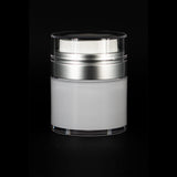 Echo 30 ML Airless Jar with Matte Silver Collar - Cosmetic Packaging Now