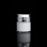 Echo 30 ML Airless Jar with Matte Silver Collar - Cosmetic Packaging Now