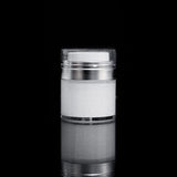 Echo 30 ML Airless Jar with Matte Silver Collar - Cosmetic Packaging Now