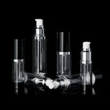 Luxe 30 ML Airless Bottle Glossy Black with Clear Bottle - Cosmetic Packaging Now