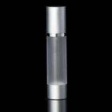 Luxe 50 ML Airless Bottle Matte Silver with Frosted Bottle - Cosmetic Packaging Now