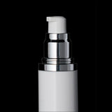 Luxe 50 ML Airless Bottle Matte Silver with White Bottle - Cosmetic Packaging Now