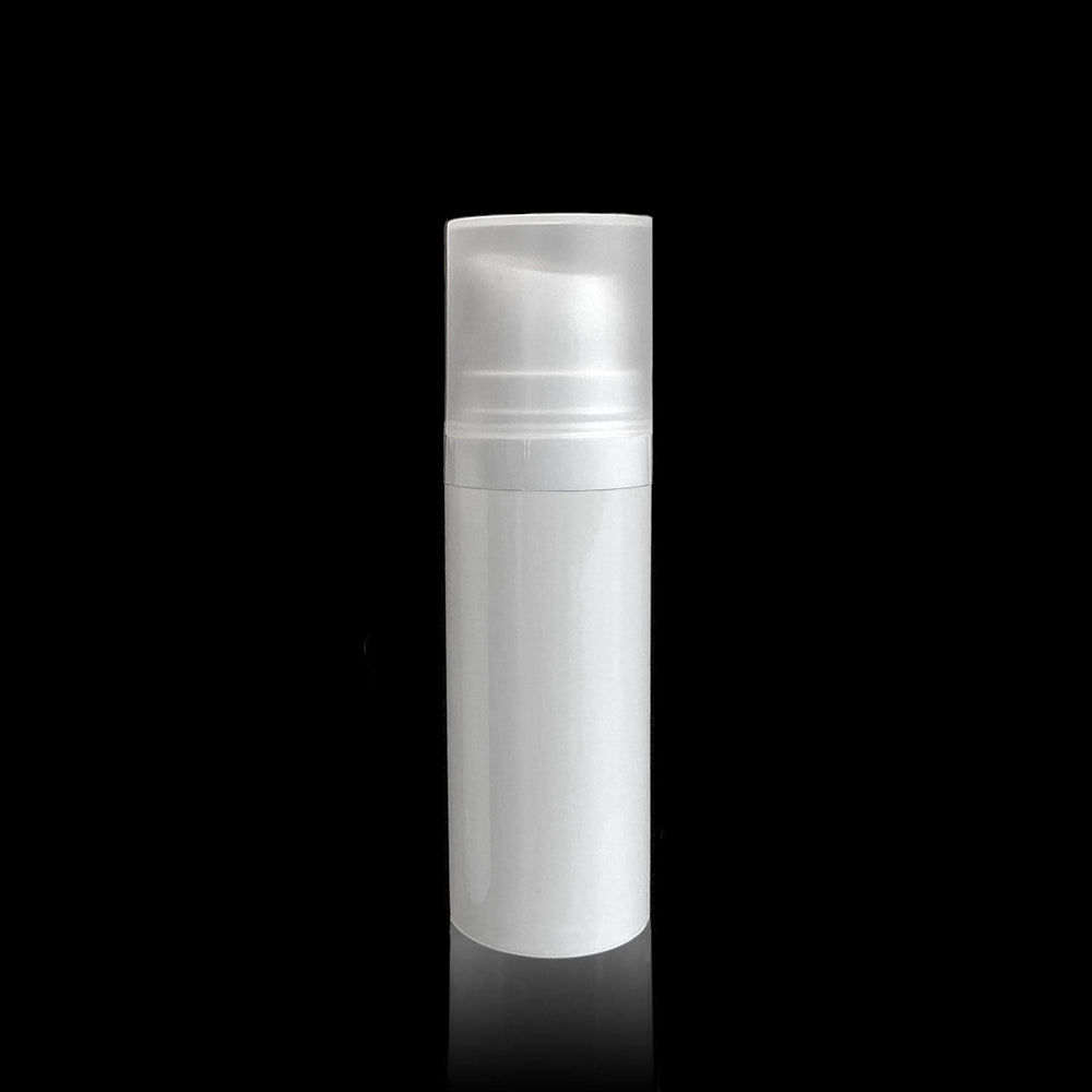 Pure 30 ML White PP Airless Bottle with Frosted Cap - Cosmetic Packaging Now