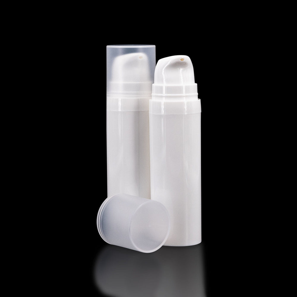 Pure 30 ML White PP Airless Bottle with Frosted Cap - Cosmetic Packaging Now