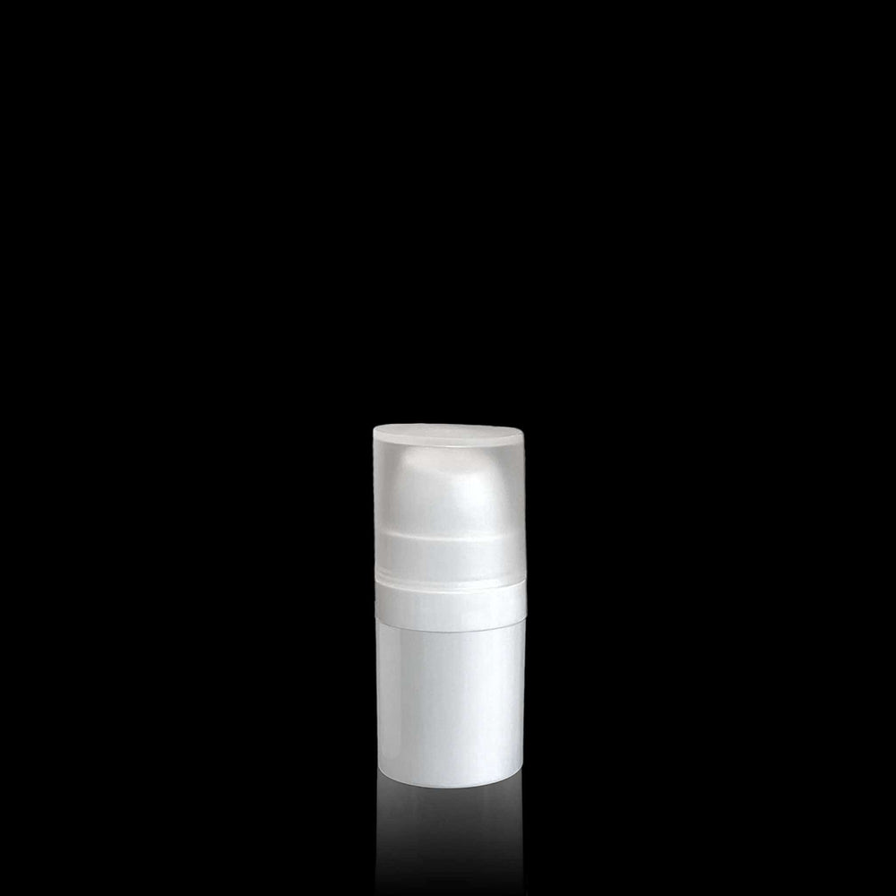 Pure 5 ML White PP Airless Bottle with Frosted Cap - Cosmetic Packaging Now